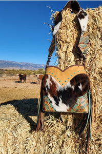 Handcrafted Leather Purse with Hair-On Hide (001)